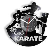AVJERA Reloj de Pared de Karate Hecho de álbum reutilizado, Registro de Cuerpo de Batalla desarmado, Respuesta rápida, Reloj de Pared para Jugadores, música de Regalo