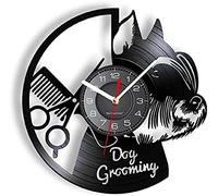 AVJERA Reloj de Pared de Vinilo, salón de peluquería Canina, Reloj de Pared con Discos de Vinilo, decoración artística para el hogar, Scott