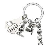 AVKGCZ Llavero de aleación con colgante de molécula de química, anillos de estructura molecular para amantes de la ciencia y gestión, regalo de joyería científica, K175, Talla única
