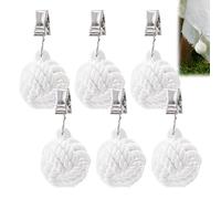 AVLA Paquete de 6 Pesos para Mantel, Colgante de Tela Pesada con Clips de Metal, Ganchos Redondos de Hierro Fundido, Abrazaderas de Acero Inoxidable para decoración, Exteriores, Picnic, Cena Familiar