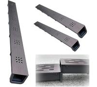 AVLLSO Canal evacuación de Lluvia Kit de Drenaje Estrecho a presión con Rejilla de Acero Inoxidable, 50 cm Canaleta de plástico para Suelo de Garaje para Entrada de jardín(3 Pcs)