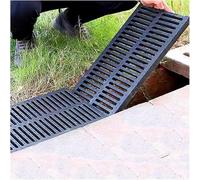 AVLLSO Canal evacuación de Lluvia resina polimérica negra, Colador antideslizante y cortable para jardín/patio, hogar comercial, Cubierta para pozo de agua de lluvia de rejilla rectangular(50X20X3cm/1