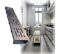 AVLLSO Canaleta De Desagüe Desviador subterráneo para canalones, Sistema de Drenaje para entradas de vehículos con Rejilla de Acero Inoxidable extraíble(50x10x4cm/19.7X3.9X1.6in)