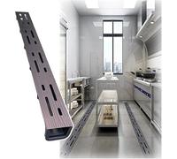 AVLLSO Canaleta De Desagüe Desviador subterráneo para canalones, Sistema de Drenaje para entradas de vehículos con Rejilla de Acero Inoxidable extraíble(50X5X4cm/19.7X2X1.6in)