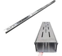 AVLLSO Canaleta De Drenaje 39 Pulgadas Drenaje Lineal de Acero Inoxidable, Sistema de Drenaje de Zanja de Agua Estrecha Rectangular para Entrada/Patio/jardín/alcantarillado/balcón(10 Pack,5x3cm/2 x 1