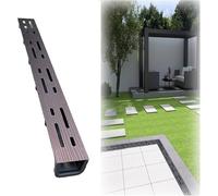 AVLLSO Canaleta De Drenaje Cubierta de Acero Inoxidable de Grano de Madera, Conjunto de Drenaje de Canal Poco Profundo para Patio Deck Baño(Style 2,19.7X2X1.6in)