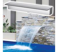 AVLLSO Cascada Cascada Resistente a la oxidación para Interior/Exterior Decorativo, Característica del Agua, Fácil de Instalar(Silver,165cm/65in)