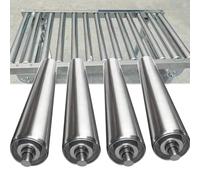 AVLLSO Rollenbahnen 4 Piezas Rodillos industriales con rodamientos, Rodillos de Gravedad de transmisión por Gravedad de Acero Inoxidable para fábricas(Dia 38MM/1.5 In,L 200MM(7.8in))