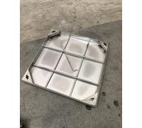 AVLLSO Tapa de alcantarilla 32x32 Pulgadas Cubierta de Agujero de Acero Inoxidable Invisible, Cubierta de Cuenca de Aguas residuales para Pavement Driveway Patio Lawn(32x32x2inch/80x80x5cm)