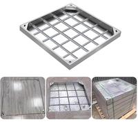 AVLLSO Tapa de Pozo Transitable Cubierta y marco de hoyo invisible para piso de madera de baldosas de césped, Cubierta de cuenca de alcantarillado(85x85cm(33.5x33.5in))