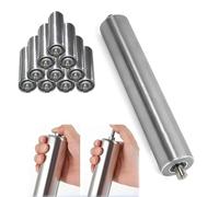 AVLLSO Transportador Rodillo Paquete de 10 Rodillos de repuesto, Rodillos industriales con rodamientos de acero sin motor de acero inoxidable para almacenes de fábrica(Dia 38MM/1.5 In,L 350MM(13.8in))
