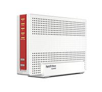 AVM ¡FRITZ! Cable Box 6690 (módem por cable DOCSIS 3.1, Wi-Fi 6 (WLAN AX) 4x4 con 4800 Mbps (5 GHz) + 1200 Mbps (2,4 GHz), 1 puerto LAN de 2,5 Gigabits, USB 3.0, DECT), blanco/rojo