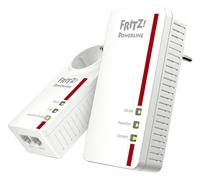 FRITZ! Powerline 1260 WLAN Set 2x adaptador (1260 + 1220), conexión estable a través de la línea eléctrica, hasta 1.200 MBit/s