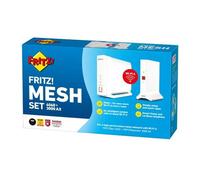 AVM FRITZ! Set 4060 + 3000 AX INT - Kit Sistema Wi-Fi 6 Mesh Tribanda (2.4/5/5 GHz), 4x4 MIMO, 6000 Mbps, Router de Escritorio, Blanco