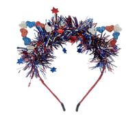 AVMBC Diadema para el 4 de julio, Día de la Independencia, accesorios para la cabeza, flecos, corazón, patriótica, regalos para el 4 de julio, suministros para el cabello