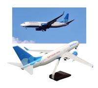 AVMLWEPA Modelo avión 737 Russian Victory Airlines, avión pasajeros simulación Metal Fundido Gran Escala 18,5 Pulgadas con Luces activadas por Sensor, Tren Aterrizaje Enrollable, exhibición(No Light)