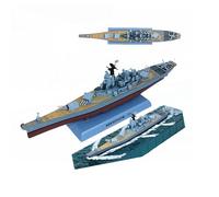 AVMLWEPA USS 1991 New Jersey Battleship 1:1000 Scale Pre-Assembled Alloy Model with Display Stand & Water Base - Military Collectors Gift for Desk, Shelf, or Showcase(B)