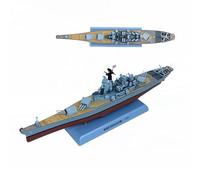 AVMLWEPA USS 1991 New Jersey Battleship 1:1000 Scale Pre-Assembled Alloy Model with Display Stand & Water Base - Military Collectors Gift for Desk, Shelf, or Showcase(A)