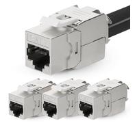 AVNSCNK 4 unidades Keystone CAT 7, Keystone RJ45 hembra para CAT7/6/6a, montaje sin herramientas, abrazadera de corte LSA apta para cable LAN 1000 MHz 10 Gbps para panel de conexiones y enchufe de red