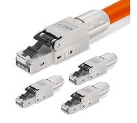 AVNSCNK - Juego de 4 enchufes Cat 7 RJ45 Cat 7 NS-7 a terminal de corte (LSA), contactos chapados en oro, enchufe de red sin herramientas, conector LAN de 10 Gbps para cable parche, cable de