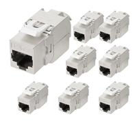 AVNSCNK Keystone CAT 7 - 8 conectores Keystone RJ45 para CAT7/6/6a, montaje sin herramientas, abrazadera de corte LSA apta para cable LAN 1000 MHz 10 Gbps para panel de conexión y enchufe de red