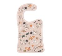 avo + cado Babero Nibbler a partir de 6 meses - Se puede limpiar y lavar, con bandeja de recogida y parte trasera de forro polar suave, ideal para bebés con luz led, ajuste universal, Astronautas,