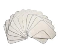 avo + cado Manoplas de franela de dos capas con rizo - 12 unidades - paños reutilizables para bebé como reemplazo de toallitas húmedas - pequeñas toallas de algodón lavables (color gris)