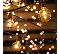 Avoalre Guirnalda Luces Exterior 12M 30+3 Bombillas Guirnalda Luces G45 Impermeable IP65 Decoracion Cadena de Luz, Festivales, Bodas, Cobertizos, Patios, Jardines, Pérgolas - Blanco Cálido