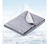 Avoalre Manta Refrescante de Verano 130×170CM Manta Verano de Doble Cara con Fibra de Enfriamiento Japonesa Q-MAX>0.5 Transpirable Suave Anti Estático Alivia Sudor y Ayuda Sueño para Cama Sofá, Gris