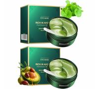 Avocado Eye Mask, 30Pairs Avocado Moisturizing Collagen Eye Mask, Under Eye Patches for Puffy Eyes and Dark Circles, Naturally Hydrating Formula (2Pcs)