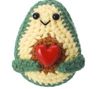 Avocado Kuscheltier Pocket Hug Glücksbringer Kuscheltier mit Herz & 2pcs 30mm Edelstahl Münzen, Positive Geschenke Mutmacher Kinder, Trost Geschenke & Süße Geschenkes Zum Geburtstag, Gute Besserung G