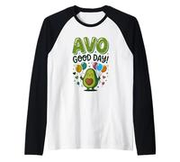 Avocado Lover AVO Good Day Food Juego de Palabras Guacamole Camiseta Manga Raglan