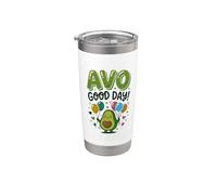 Avocado Lover Avo Good Day Food Juego de palabras Guacamole Vaso térmico de acero inoxidable de doble pared