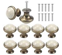 AvoDovA 10PCS Cerámica Pomo de Armario Redondo, 33MM Pomos y Tiradores de Muebles, Vintage Tirador para Cajón, Pomos para Puertas Armarios de Cocina Cajones de Comodas Antiguos