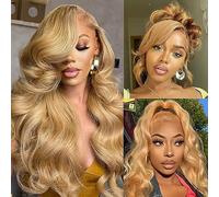 Avolo Rubio Miel Peluca Con Malla Frontal Cabello Humano Pre Roto 13X4 Rubio Miel Peluca Cabello Humano 27# Color Cabello Humano Pelucas Frontales De Encaje 180% Ond Densidad