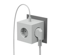 Avolt Enchufe Cubo - El Primer Ladrón de Cubos de Enchufe de Diseño del Mundo con Dos Puertos USB C - Cargador Alargador Multiple para Hogares y Oficinas con Estilo (Gris)