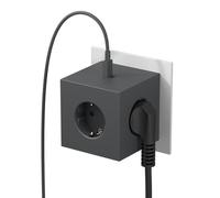 Avolt Enchufe Cubo - El Primer Ladrón de Cubos de Enchufe de Diseño del Mundo con Dos Puertos USB C - Cargador Alargador Multiple para Hogares y Oficinas con Estilo (Negra)