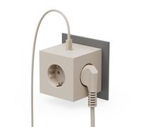 Avolt Enchufe Cubo - El Primer Ladrón de Cubos de Enchufe de Diseño del Mundo con Dos Puertos USB C - Cargador Alargador Multiple para Hogares y Oficinas con Estilo (Arena)