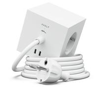 Avolt USB C - El primer diseño del mundo - 3 tomas y 2 puertos USB - Base magnética que se adhiere casi en cualquier lugar (blanco, 1,8 m)
