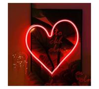 Avoltre Letras de colores, iluminación neón interior, letrero colgante pared con forma corazón luces de neón(Rojo)