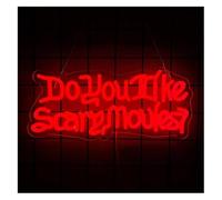 Avoltre Letrero de neón LED regulable ¿Te gustan las películas terror?, para ideal para para fiestas cine luces de neón