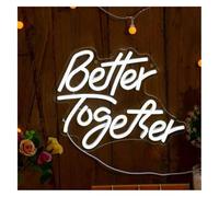 Avoltre Letrero de neón Mejor Juntos para habitación, decoración pared para bodas, para fiesta compromiso, multiusos luces de neón(B)