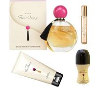 Avon Far Away Set de Regalo de Reyes para Mujer (4 unidades, Eau de Parfum en espray, Desodorante, Crema Corporal y Spray de Bolsillo.