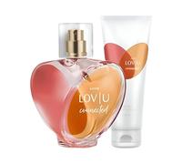Avon LOV U CONNECTED Eau de Parfum Spray 50 ml, Loción corporal 125 ml, Aroma floral afrutado con mandarina, rosa y sándalo