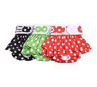 Avont 3 Piezas Pañales Lavables para Perras, Dog Diapers Tipo Faldas Bragas Reutilizables y Ajustables para Perro Hembra en Celo -M 33-48 CM
