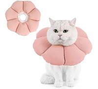 Avont Collar de Recuperación para Gato, Circunferencia del Cuello Ajustable (15 y 25 cm) Cono Suave del Cuello Elizabethan Neck Cone Protección de Herida de Cirugía -Rosa