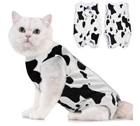 Avont Traje de Recuperación para Gato Después de la Cirugía, Ropa Protectora Postoperatorio y Protección contra Lamer la Piel para Gatos Hembra -Vaca, Mediano