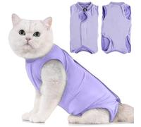 Avont Traje de Recuperación para Gato Después de la Cirugía, Ropa Protectora Postoperatorio y Protección contra Lamer la Piel para Gatos Hembra -Lavanda, Pequeño