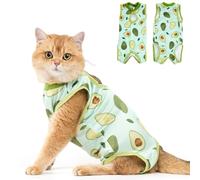 Avont Traje de Recuperación para Gato, Ropa Protectora Postoperatorio y Protección Recuperación Quirúrgica Después de la Cirugía contra Lamer la Piel para Gatos Hembra -Aguacate, S