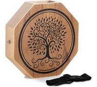 Avora Ethno-Cajon de abedul y teca, tambor octogonal con snare, sistema 2 cámaras. Ideal para yoga, meditación, musicoterapia y música callejera. Incluye correa para colgar.